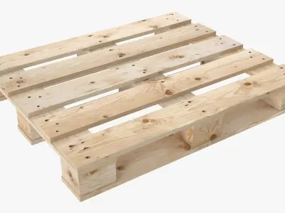 Wood Pallet Low-poly 3D model 4