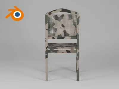 Camouflage military chair 3D model