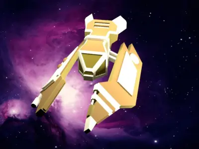 Lowpoly spaceship pack Free low-poly 3D model