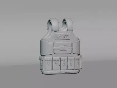 Bulletproof Police Vest Low-poly 3D model