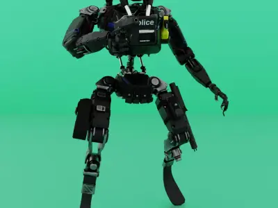 Humanoid Robot Police the future 3D model