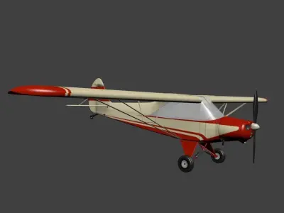 Piper Pa 18 Super Cub Free low-poly 3D model