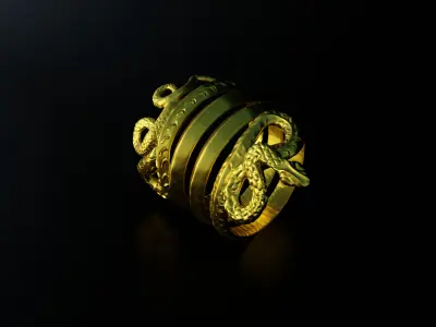 3d Model of  Snake Ring from Ancient Age 3D print model