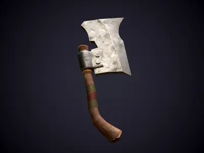 stylized Axe game ready Low-poly 3D model