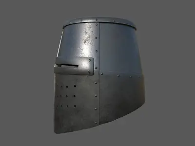 Medieval Great Helm Low-poly 3D model