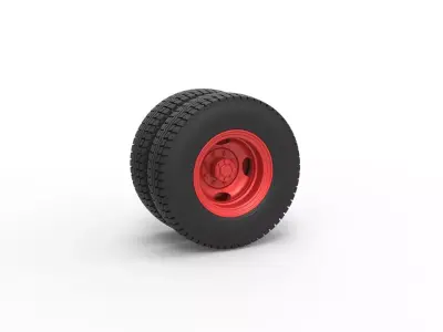 Rear wheel of Pickup Truck Scale 1 to 25 3D print model