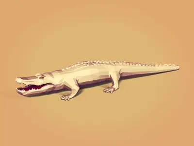 LowPoly - Polygonal Crocodile Low-poly 3D model