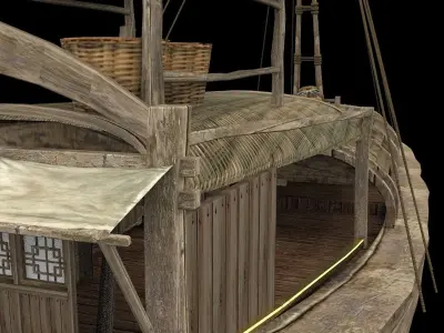 Chinese junk fishing  boat   3D model
