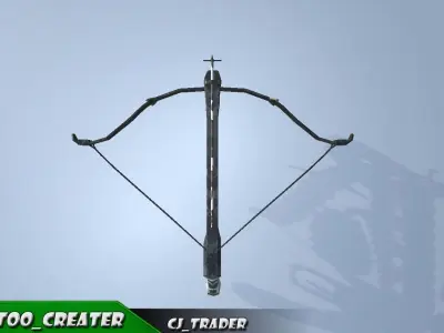 Sci-Fi Crossbow Low-poly 3D model Low-poly 3D model