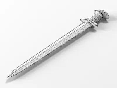 Realistic Weapon Satha Low-poly 3D model