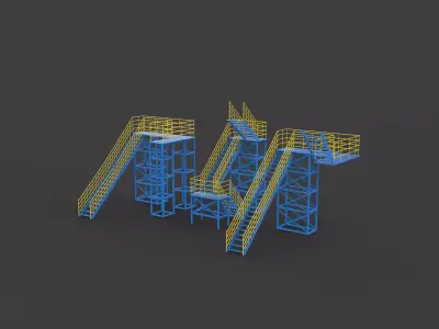 Industrial stairs 3D model get