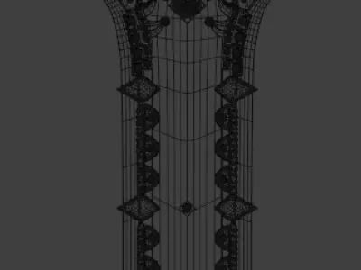 Low poly golden sword  Low-poly 3D model