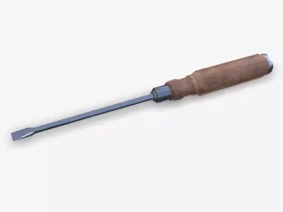 Old Vintage flathead Screwdriver Low-poly PBR Low-poly 3D model