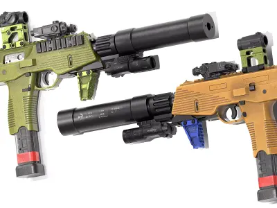 Brugger Thomet MP9 V2 Low-poly 3D model