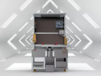 Spraying-manual-table electronic machine with computer 3D model