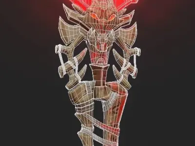 PBR Skull Axe Game Ready 3D model Low-poly 3D model Low-poly 3D model
