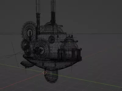 Retro Flying Ship 3D model