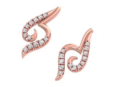 Antique Heart Earrings 3dm STL OBJ FBX Render Details 3D print model