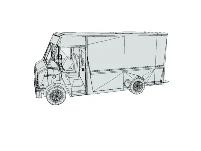 USPS Post Truck Low-poly 3D model
