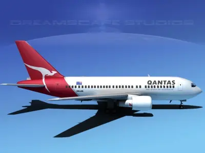 Boeing 767-100 Qantas 3D model