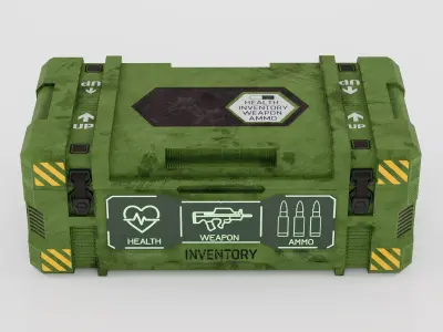 Sci-Fi Storage Crate Low-poly 3D model purchase