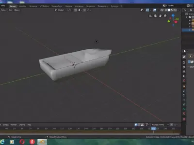 Boat1 computer screen showing 3D model