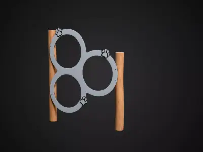 Dog Hoop Jump Low-poly 3D model