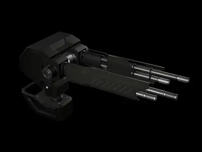 Turret V3 Low-poly 3D model