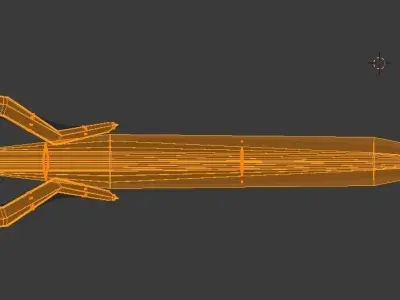 White Gold Sword Low-poly 3D model