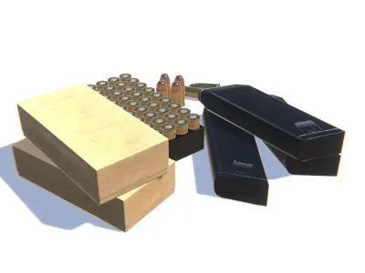 45ACP Ammo Pack Low-poly 3D model