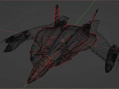 F14 Tomcat Inspired Space Fighter The SF14 Sabercat Low-poly 3D model
