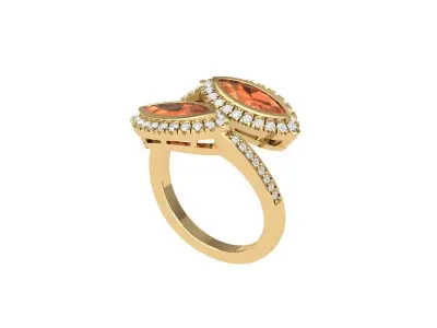Marquise 2-Stone Art Deco Ring 3D print model purchase