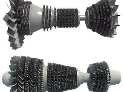 Set of 2 Turbines  3D model