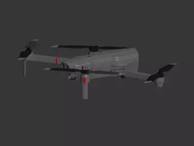 White quadcopter drone Low-poly 3D model