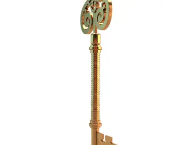 Golden key 3D model purchase