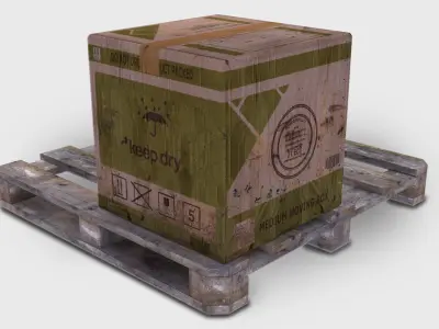 Game ready Cardboard boxes Low-poly  Low-poly 3D model