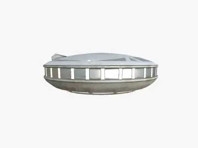 Alien Spaceship UFO A09 White - Sci Fi Spacecraft Design Low-poly 3D model