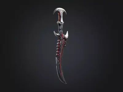 Bloodfang Reaper Dark Fantasy Demon Dagger Low-poly 3D model