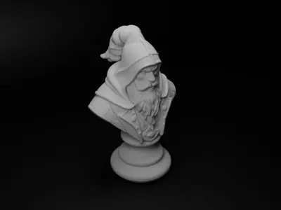 Fantasy Mage Warrior Bust Chess 3D print model