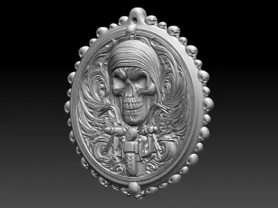 HM Skull Biker Keychain 011 3D print model