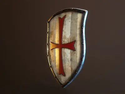 Crusader Shield Low-poly 3D model