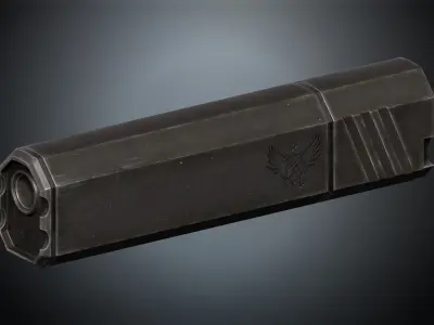 Silencer Handgun Suppressor  Low-poly 3D model