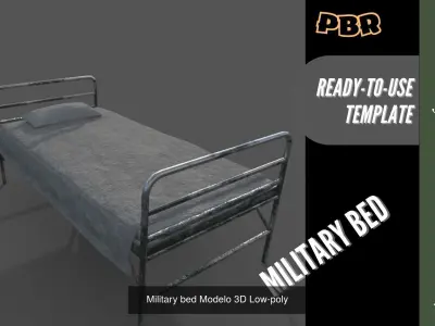 Military furniture pack Low-poly 3D model