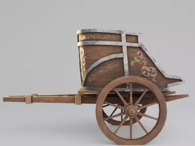 Roman Chariot Low-poly 3D model