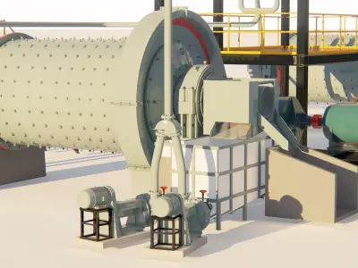 Gold mining leaching section 3D Model 3D model