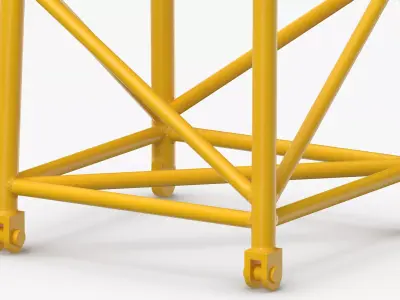 Crane L Head Section 10m Yellow 3D model