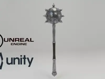 Slavic Iron Mace  Free low-poly 3D model