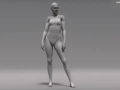  Female Diver Springboard Animated HQ 