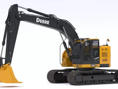 John Deere 245 P-Tier Mid-Size Excavator 3D model