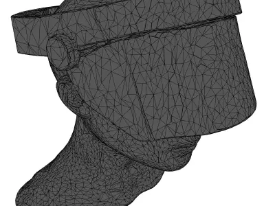 Futuristic Holographic Visor Cracked 3D model